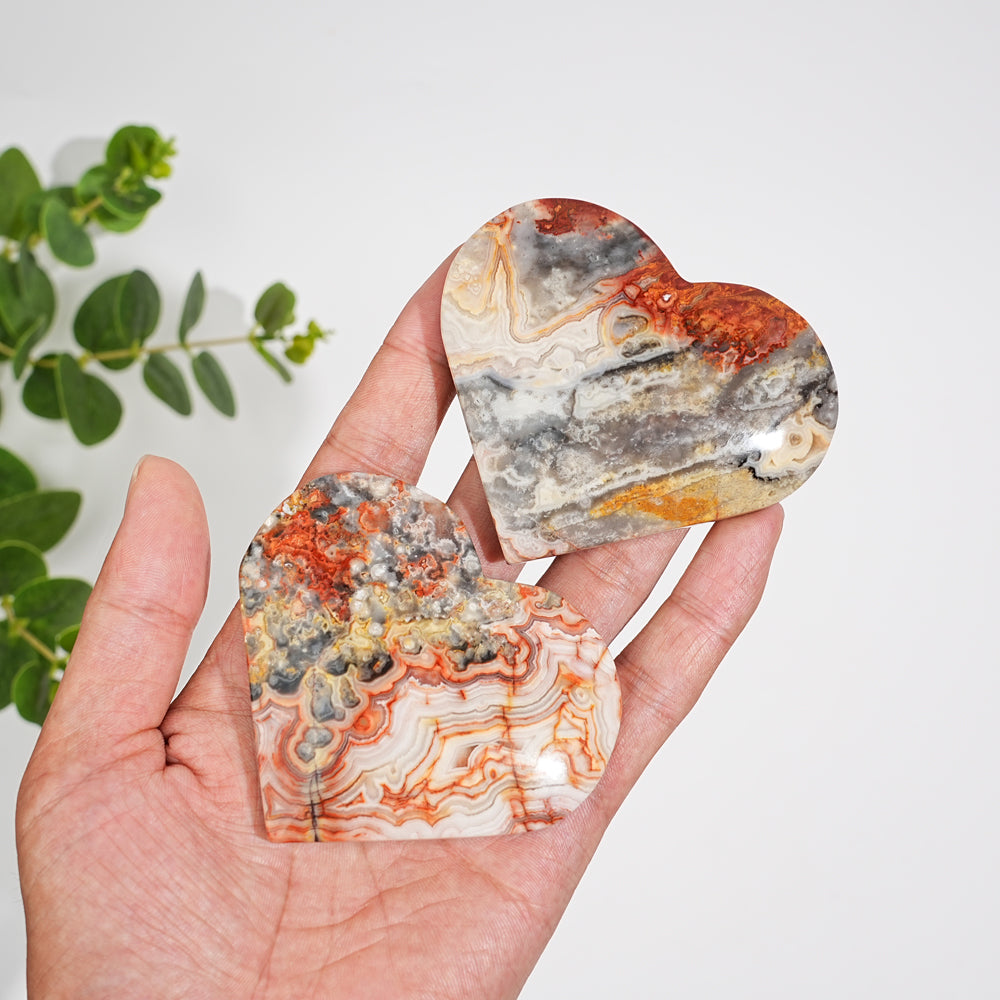 Natural Crystal Crazy Agate Large Heart