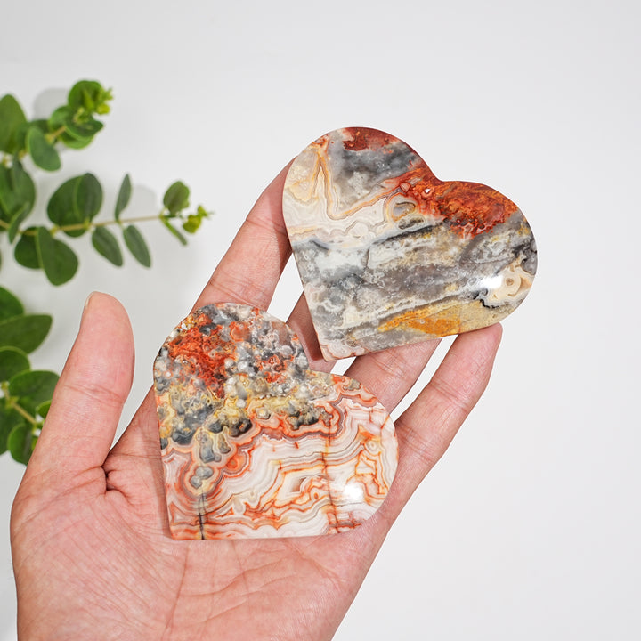 Natural Crystal Crazy Agate Large Heart