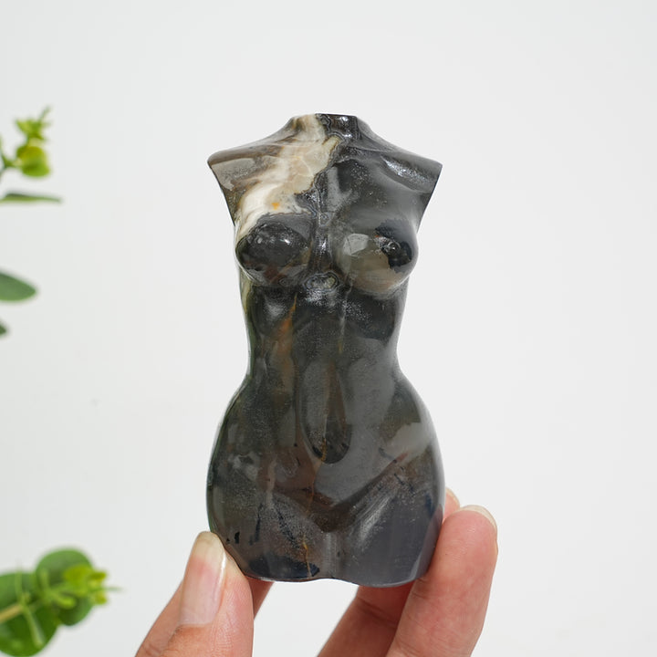 Unique,A Slightly Imperfect Natural Crystal Volcanic Agate Goddess