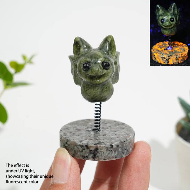 A Slightly Imperfect Natural Crystal Cute Wobble Spring Bat