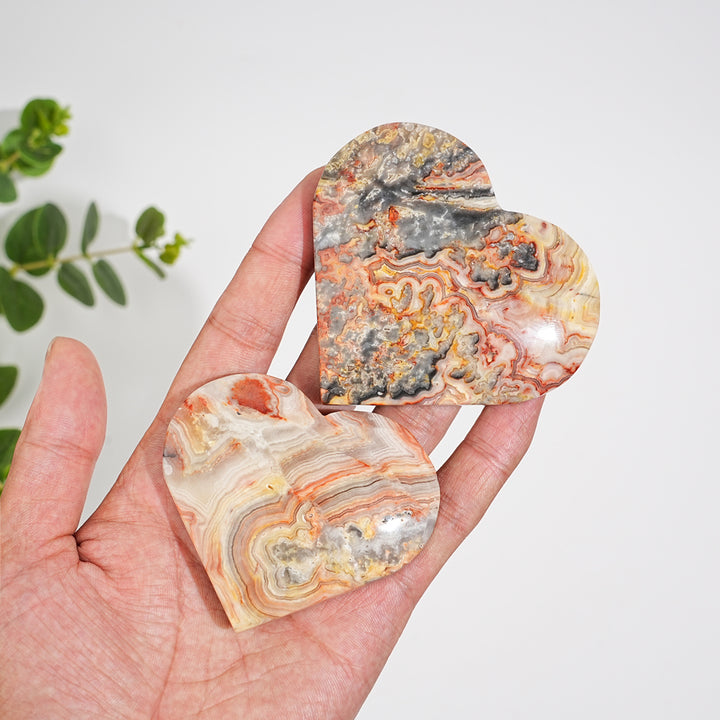 Natural Crystal Crazy Agate Large Heart