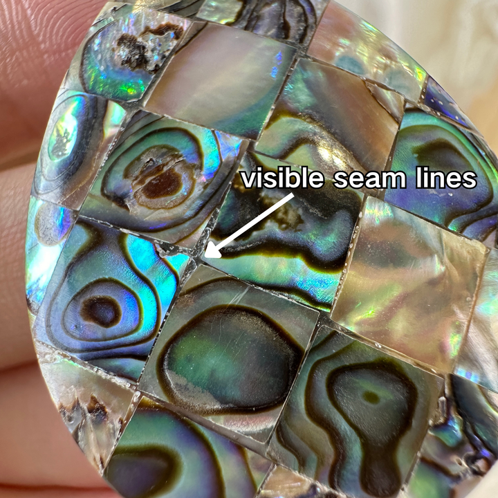 Natural Abalone Shell Inlay Teardrop Pendant