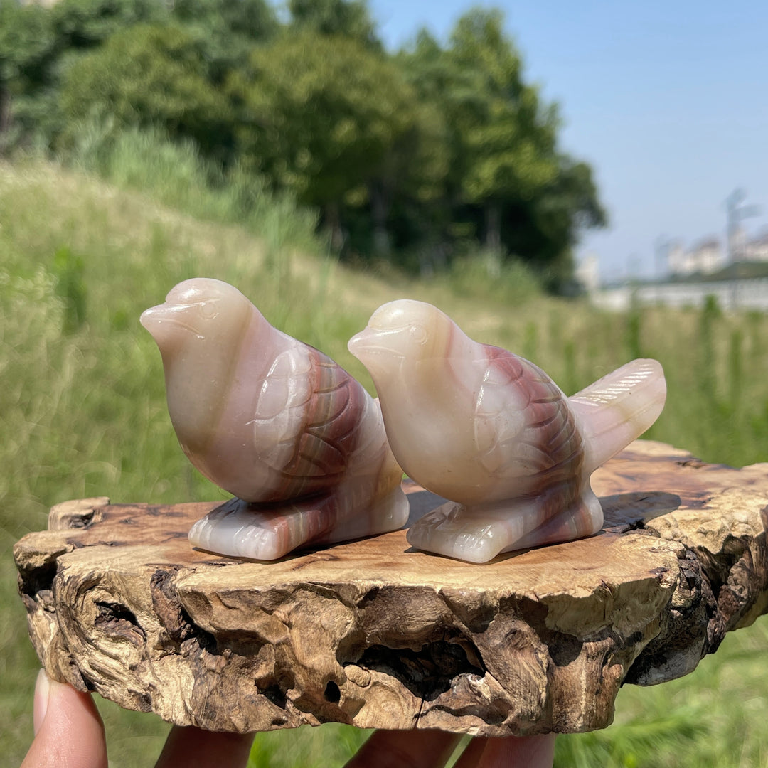 Natural Crystal Calcite Cute Bird Carving