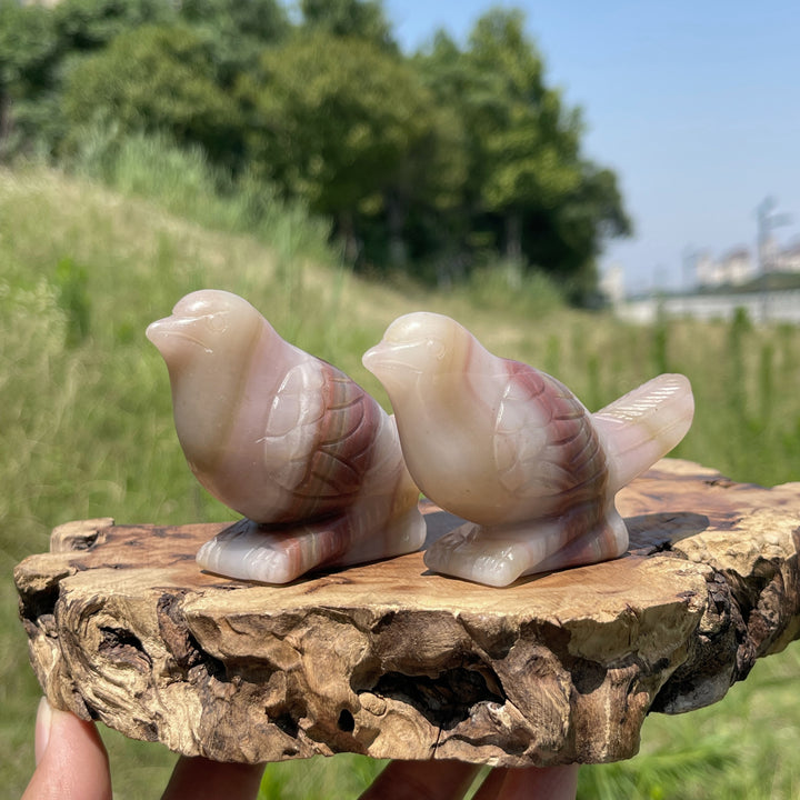 Natural Crystal Calcite Cute Bird Carving