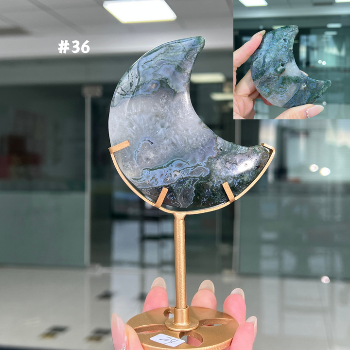 Unique,Moss Agate Moon