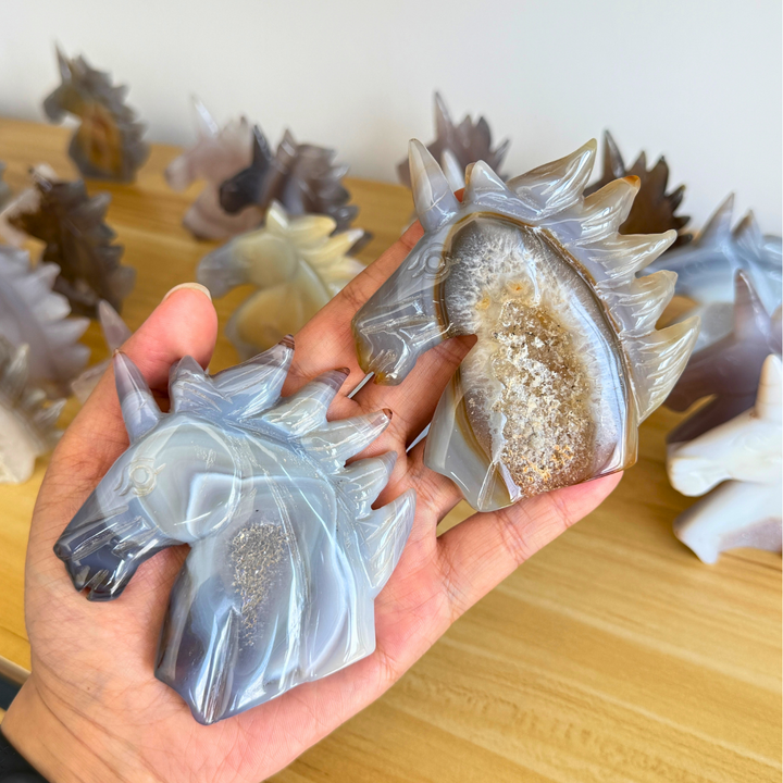 Unique,Agate Geode Unicorn