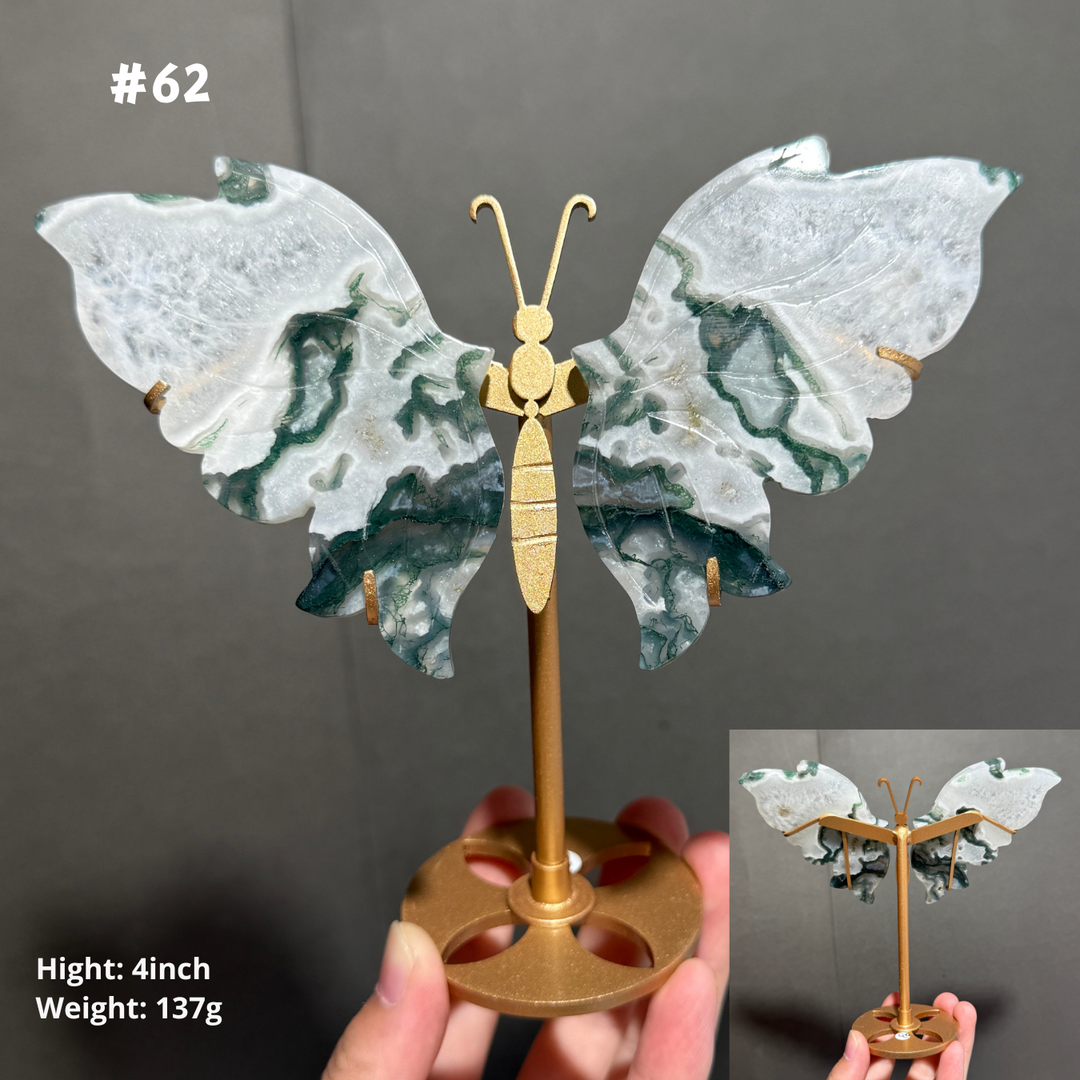 Unique,Moss Agate Butterfly