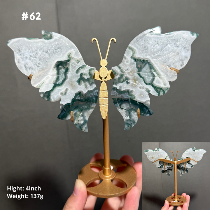 Unique,Moss Agate Butterfly