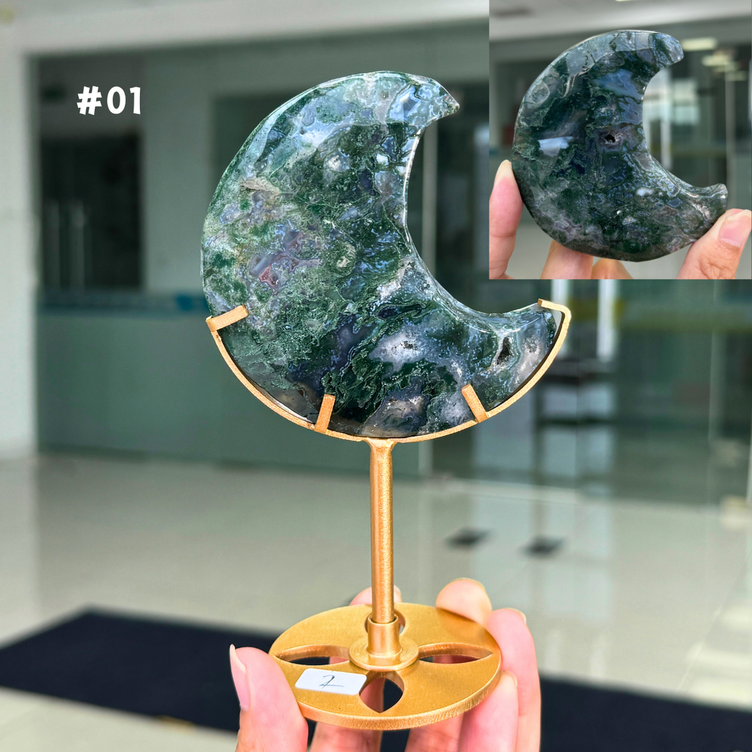 Unique,Moss Agate Moon