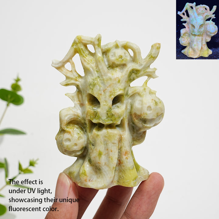 Natural Crystal Carving Ghost Pumpkin Tree