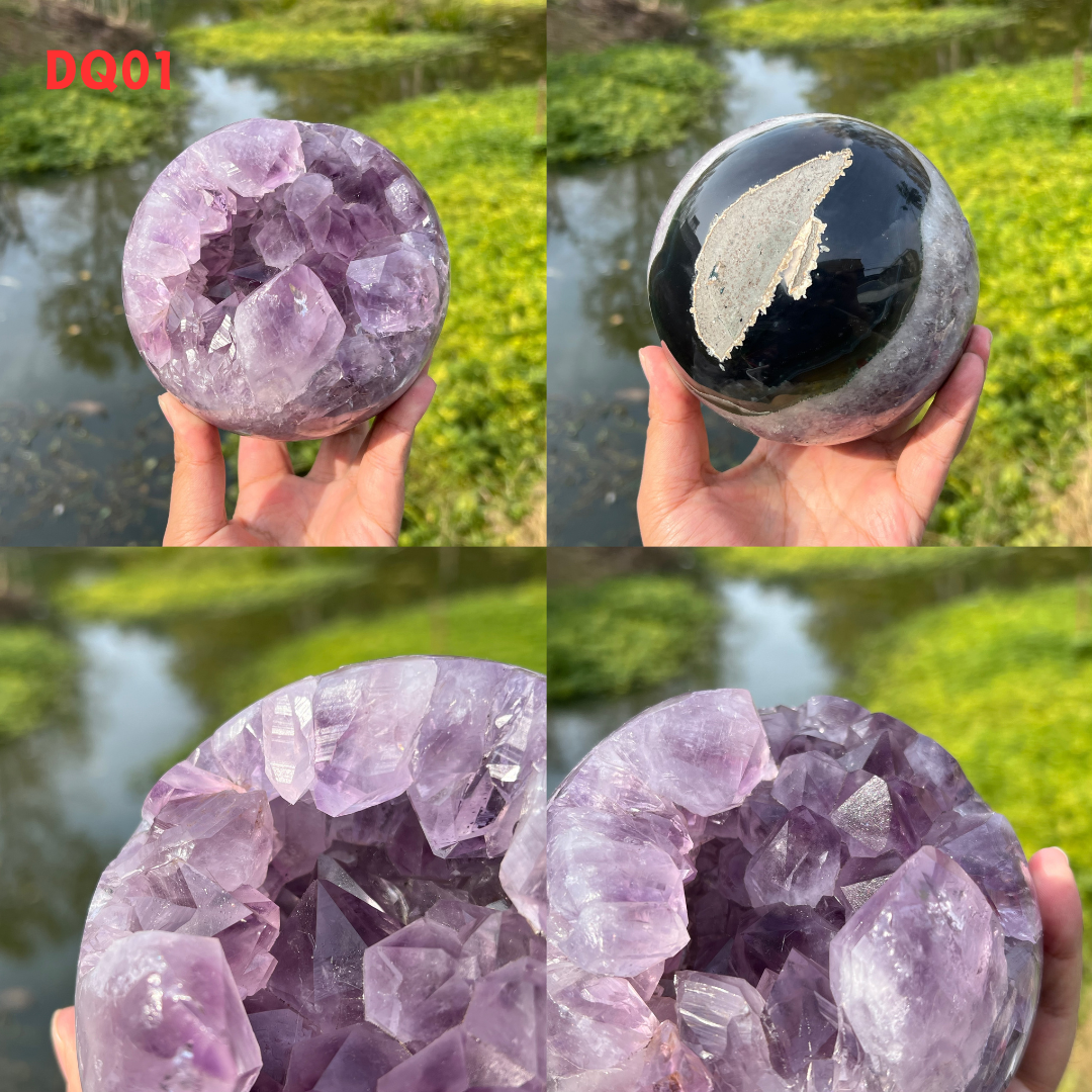 Amethyst Geode Sphere And Agate Geode Sphere