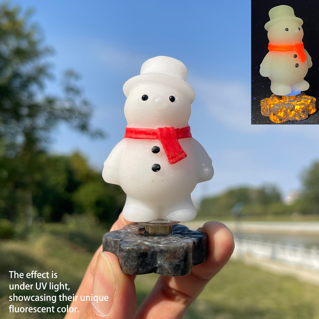 Natural Crystal Rotatable Cute Snowman