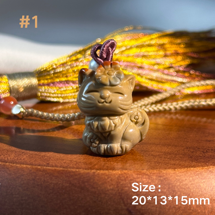 Natural Alashan Agate Cat Pendant