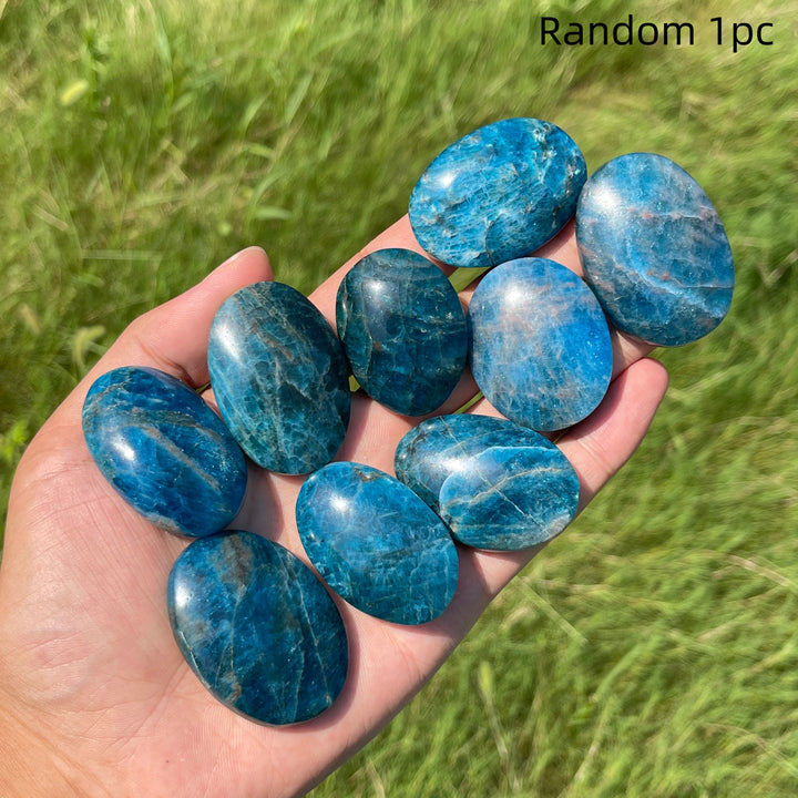 Natural Crystal Blue Apatite Palm Stone