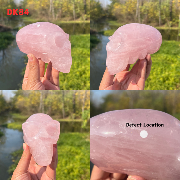 Rose Quartz Alien Skull