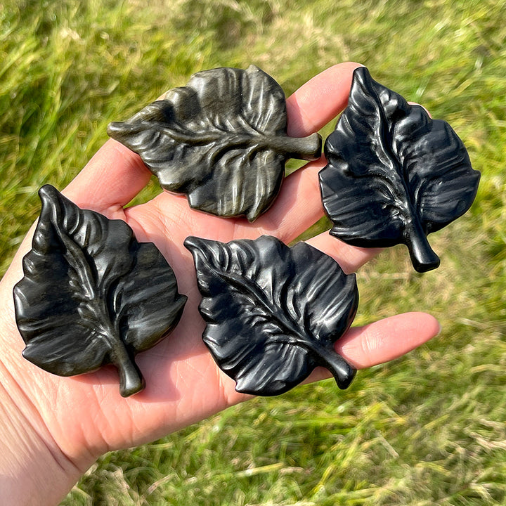 Natural Crystal Carving Leaf