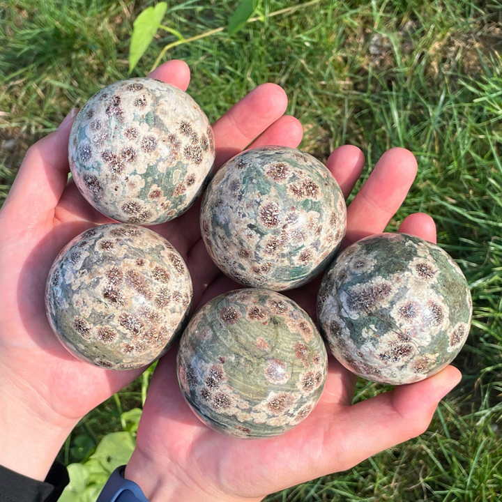 Green Sakura Stone Sphere