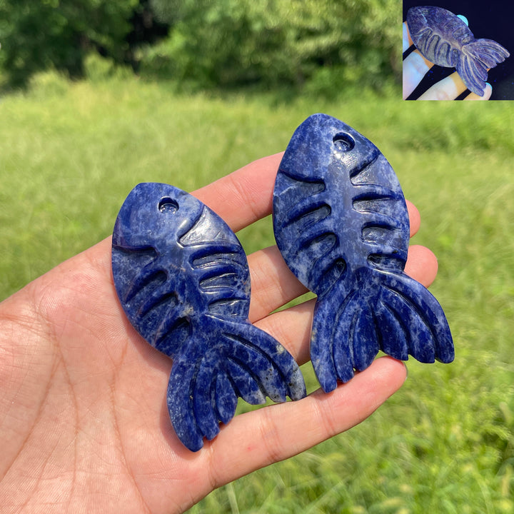 Natural Crystal Fish Bone Carving