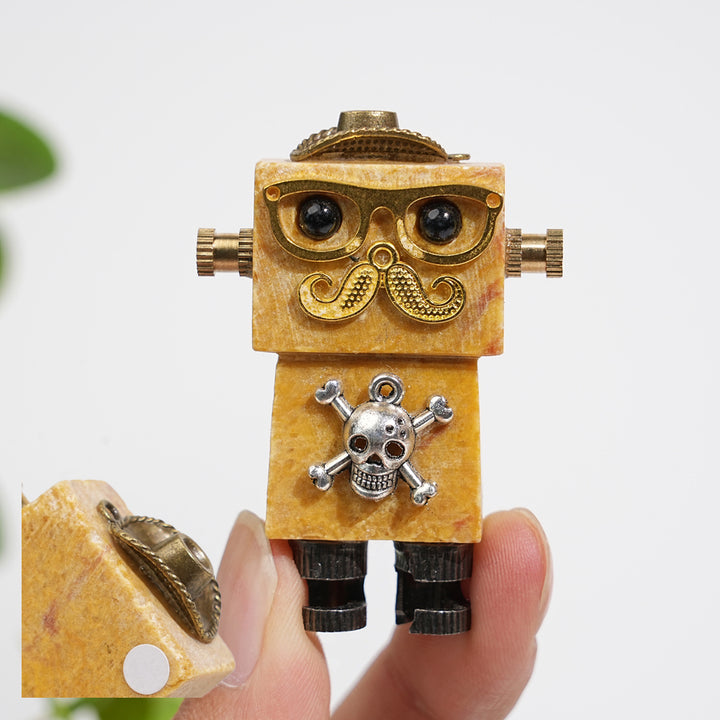 A Slightly Imperfect Natural Crystal Yellow Aventurine Robot