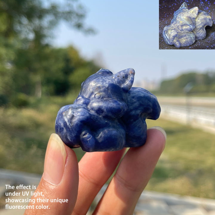 Natural Crystal Carving Cute Squirrel Holding Pinecone