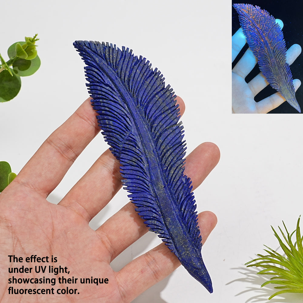 Unique,Natural Crystal Carving Lapis Lazuli Feather