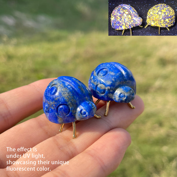Natural Crystal Carving Ladybug