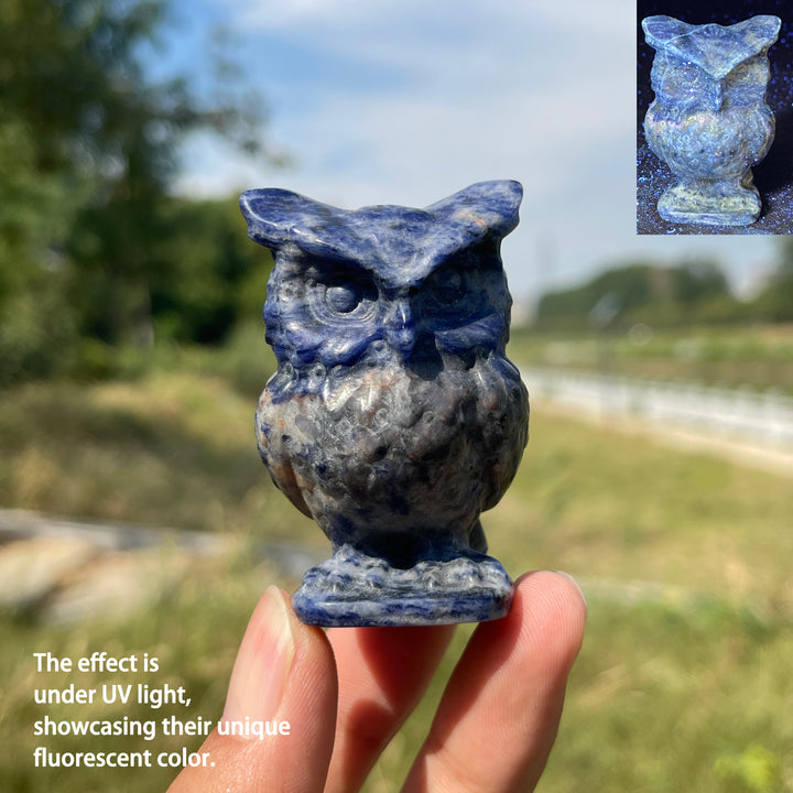 Natural Crystal Chubby Owl Carving