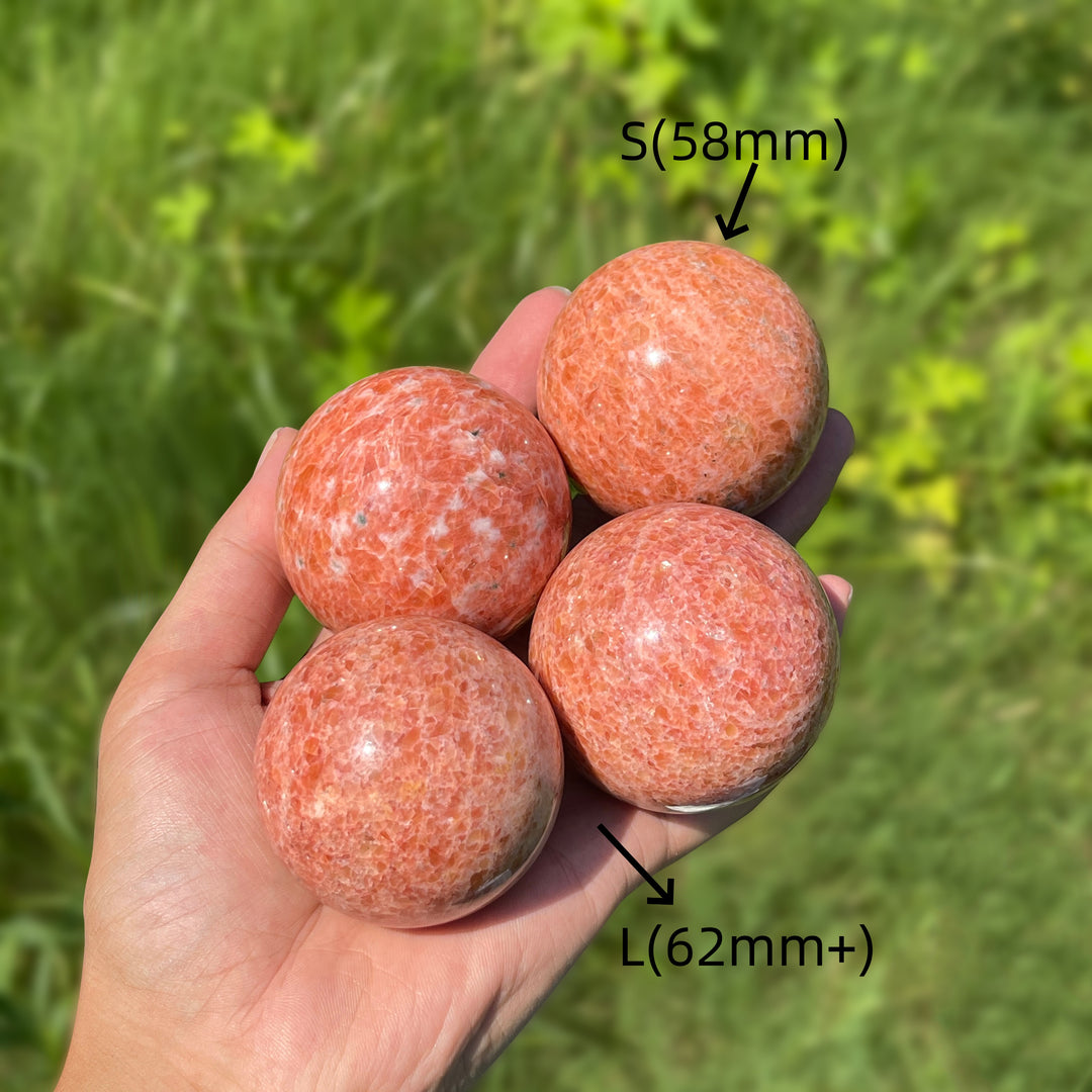 Natural Crystal Orange Calcite Sphere
