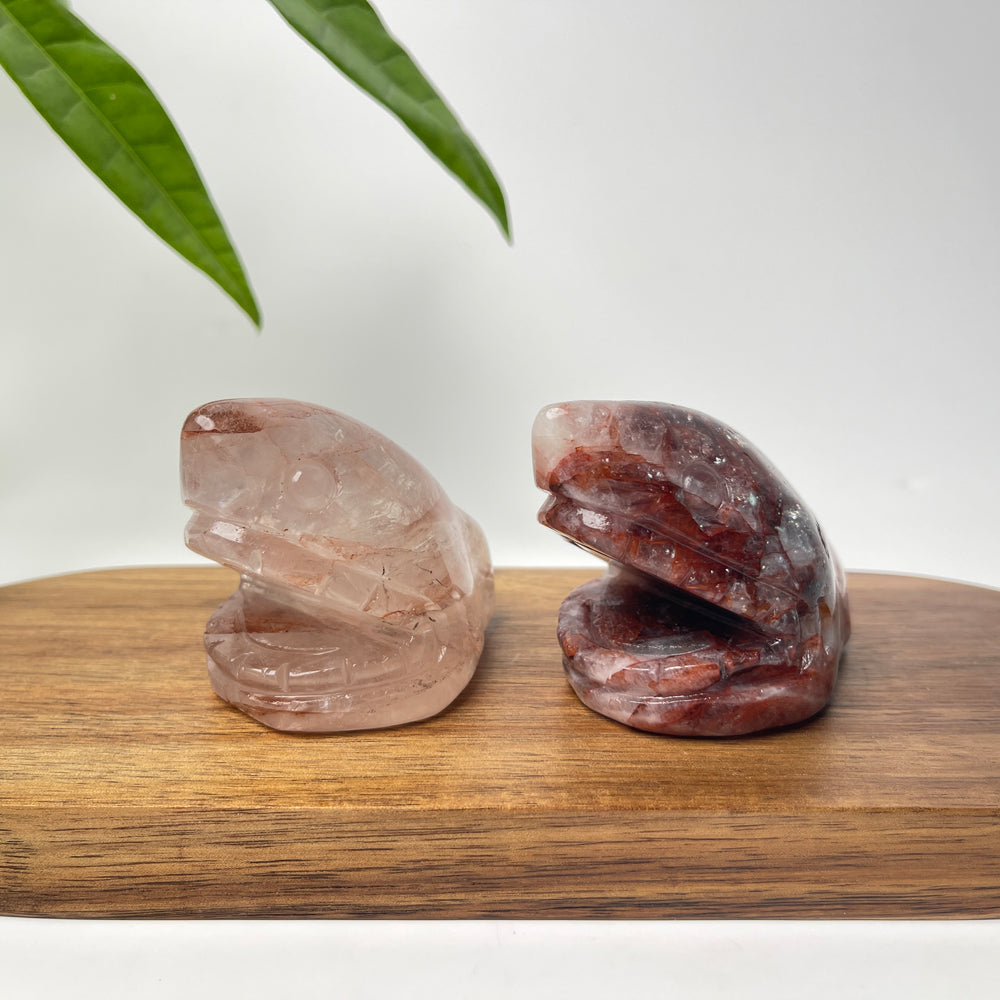 Natural Crystal Fire Quartz Shark Head Carving