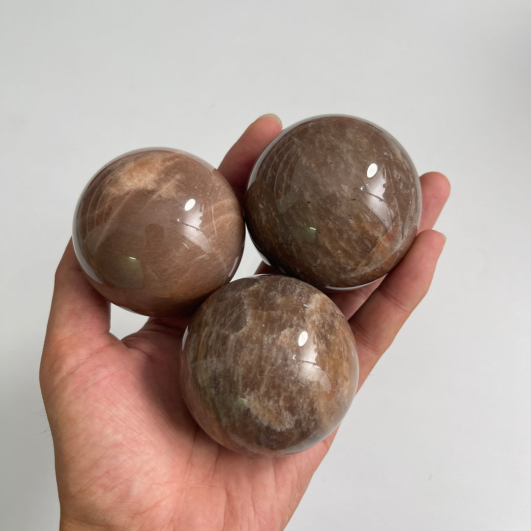 Natural Crystal Peach Moonstone Sphere