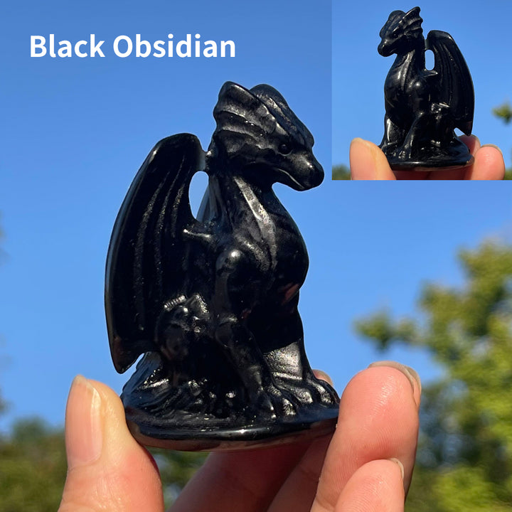 Unique, Natural Crystal Fly Dragon Figurine