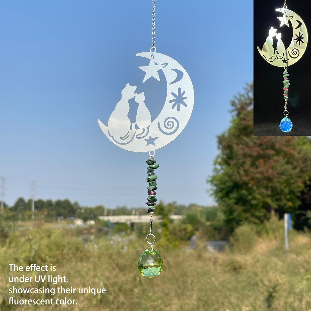 Moon Crystal Cat Piece Sun Catcher