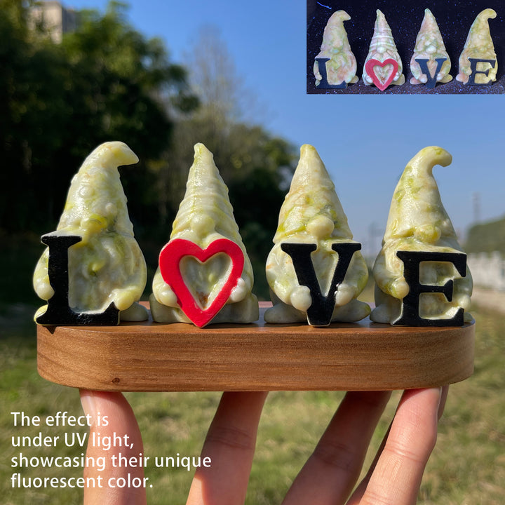 Natural Crystal Carving Cute LOVE Gnome