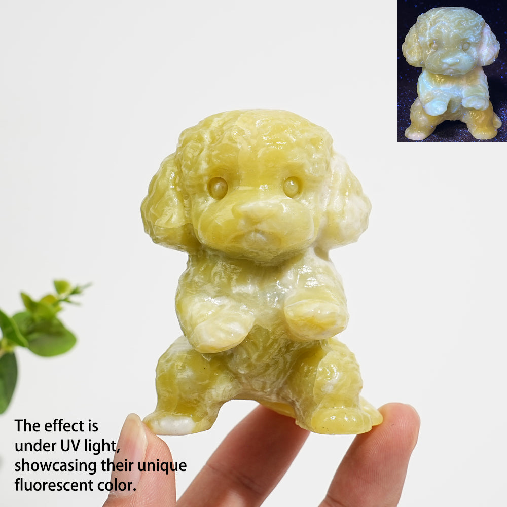 Natural Crystal Carving Happy Poodle