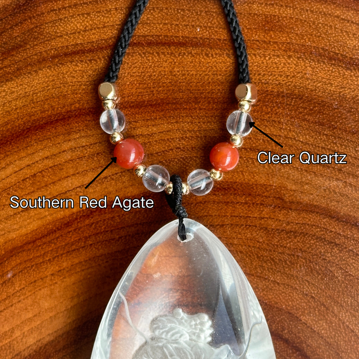 Unique Natural Garden Quartz Intaglio Crystal Pendant