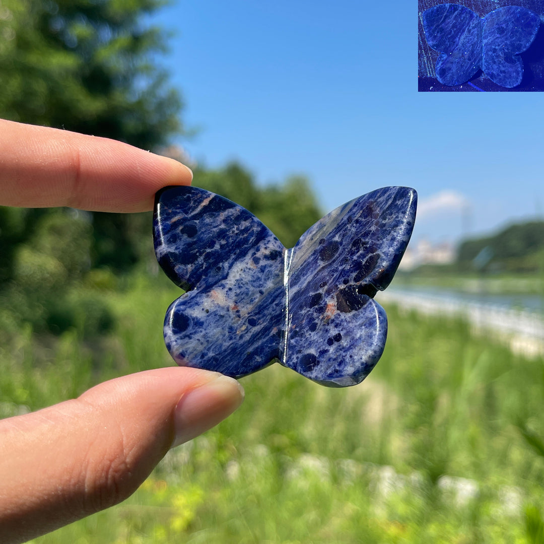 Natural Crystal Carved Stereoscopic Butterfly