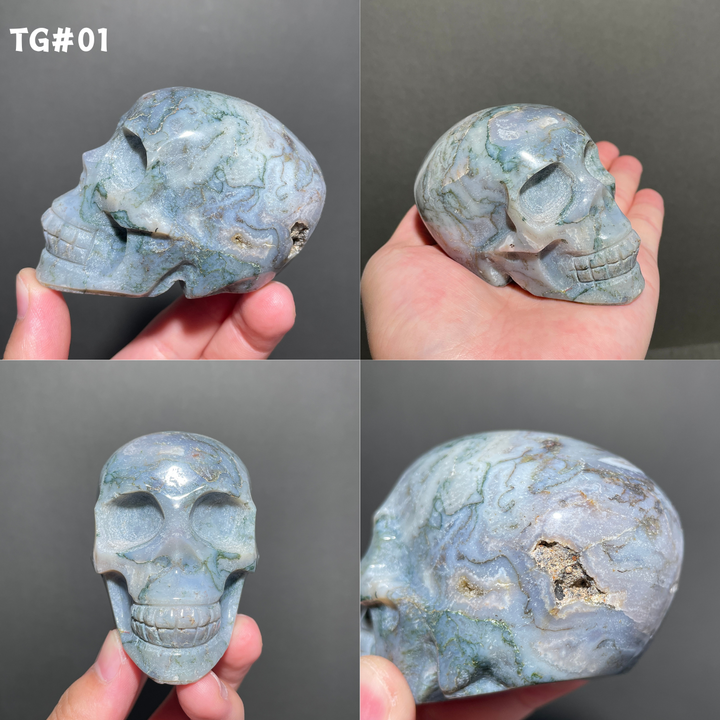 Unique,Moss Agate Skull