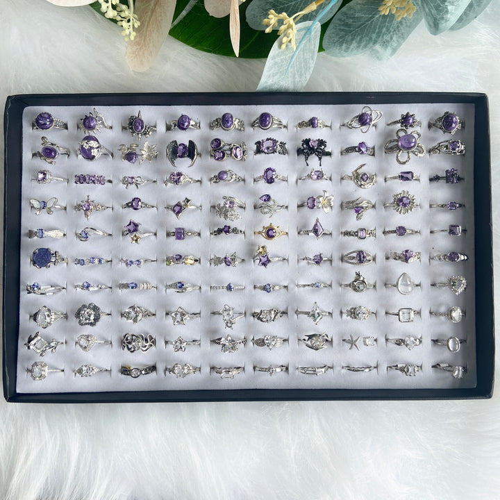 Unique,Crystal Rings-3,S925