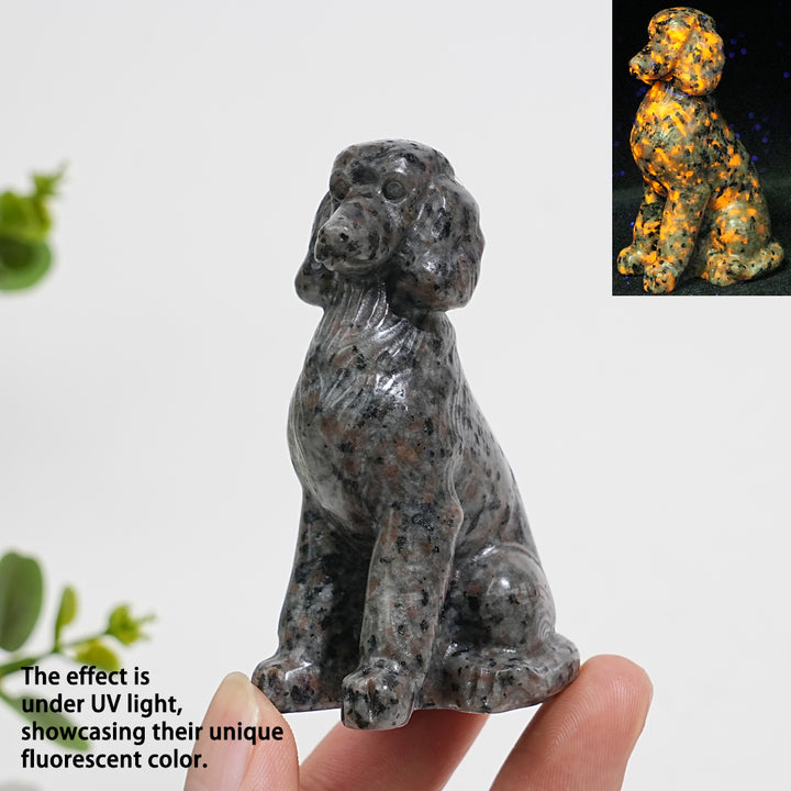 Natural Crystal Carving Sitting Poodle