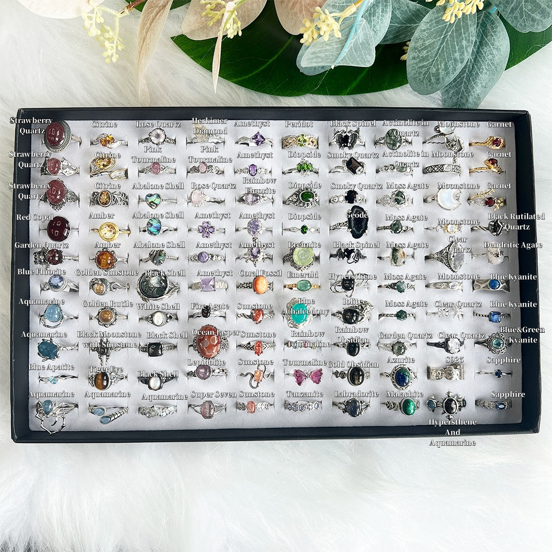 Unique,Crystal Rings-2,S925