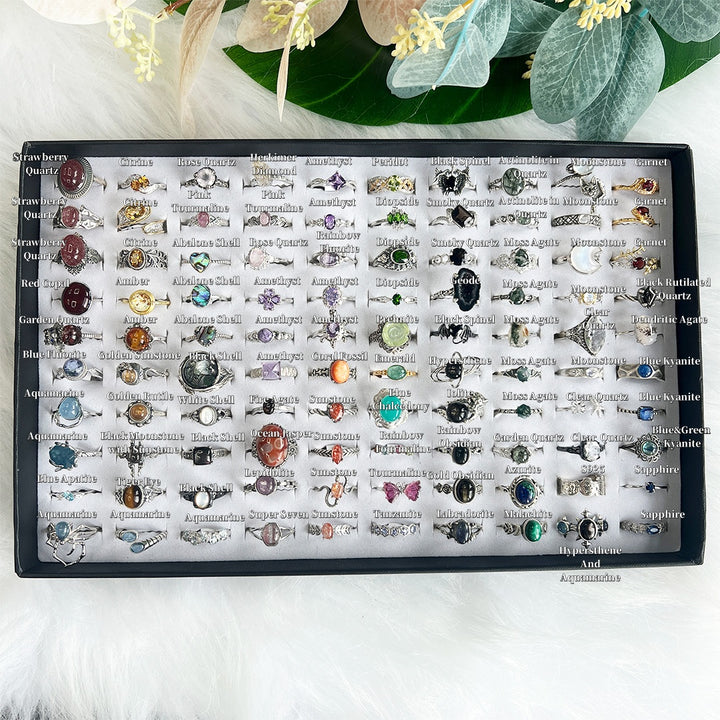 Unique,Crystal Rings-2,S925