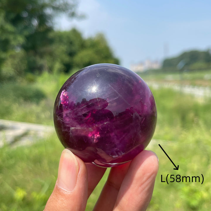Natural Crystal Vibrant Purple Fluorite Sphere