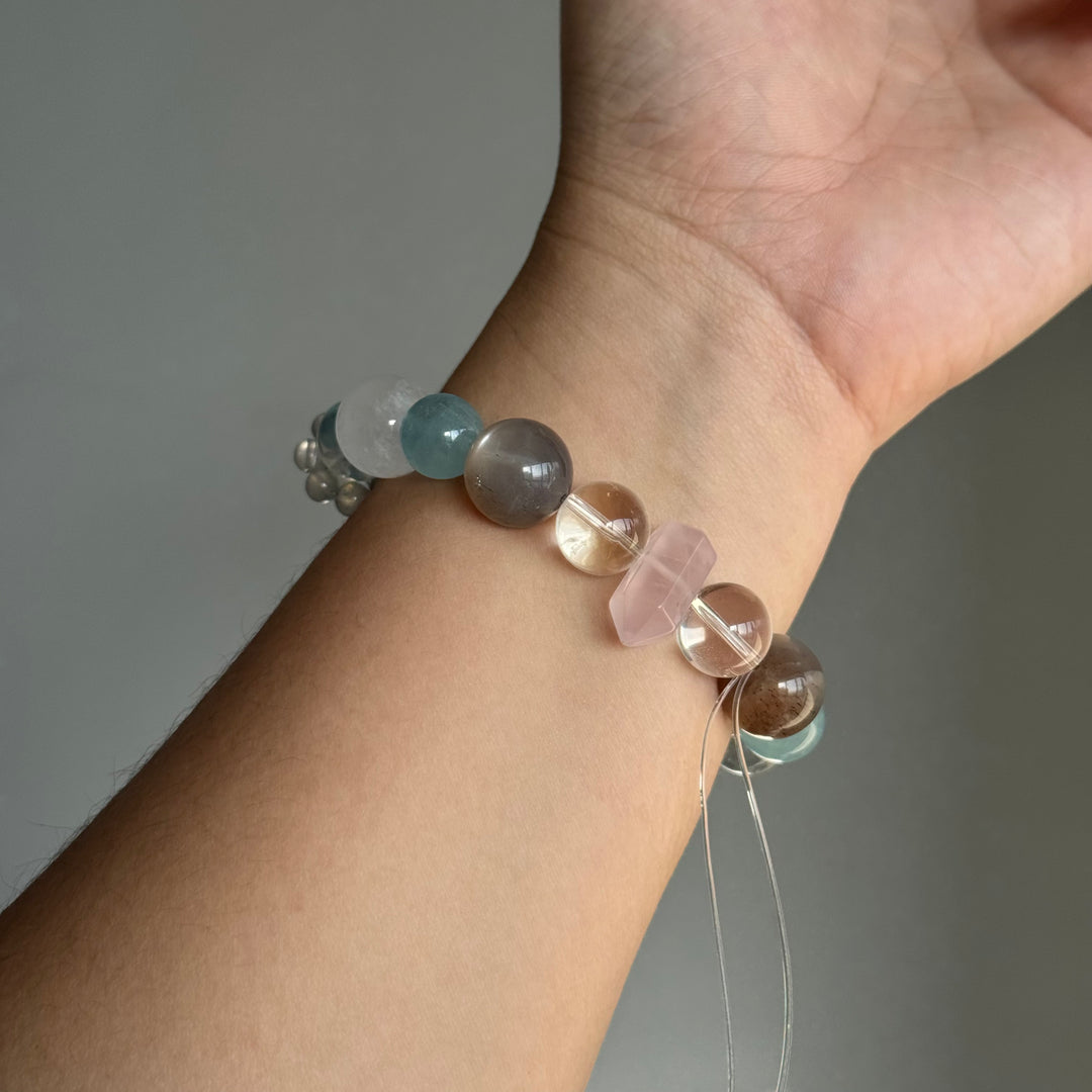 Natural Crystal DIY Bracelet 12mm-15mm