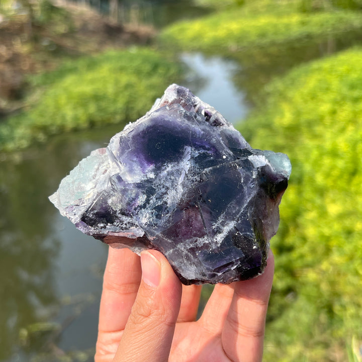 Calcite On Phantom Fluorite