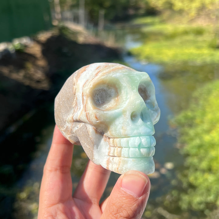 Caribbean Blue Calcite Skull