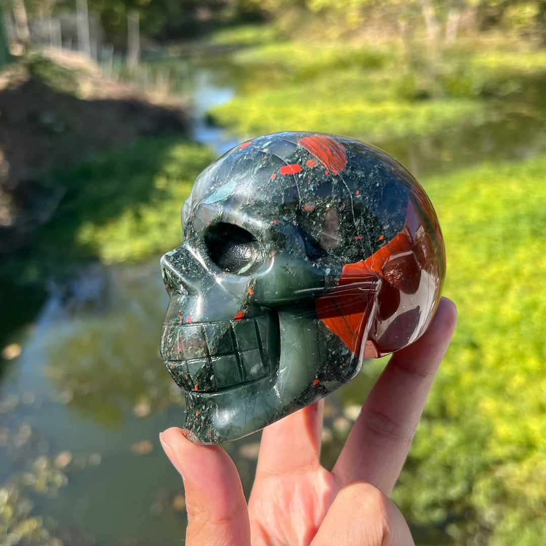 African Bloodstone Skull