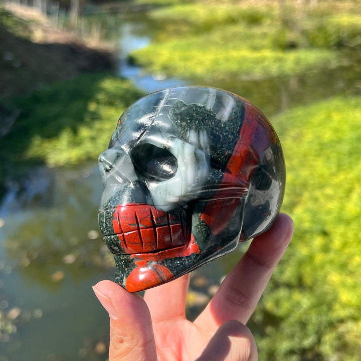 African Bloodstone Skull