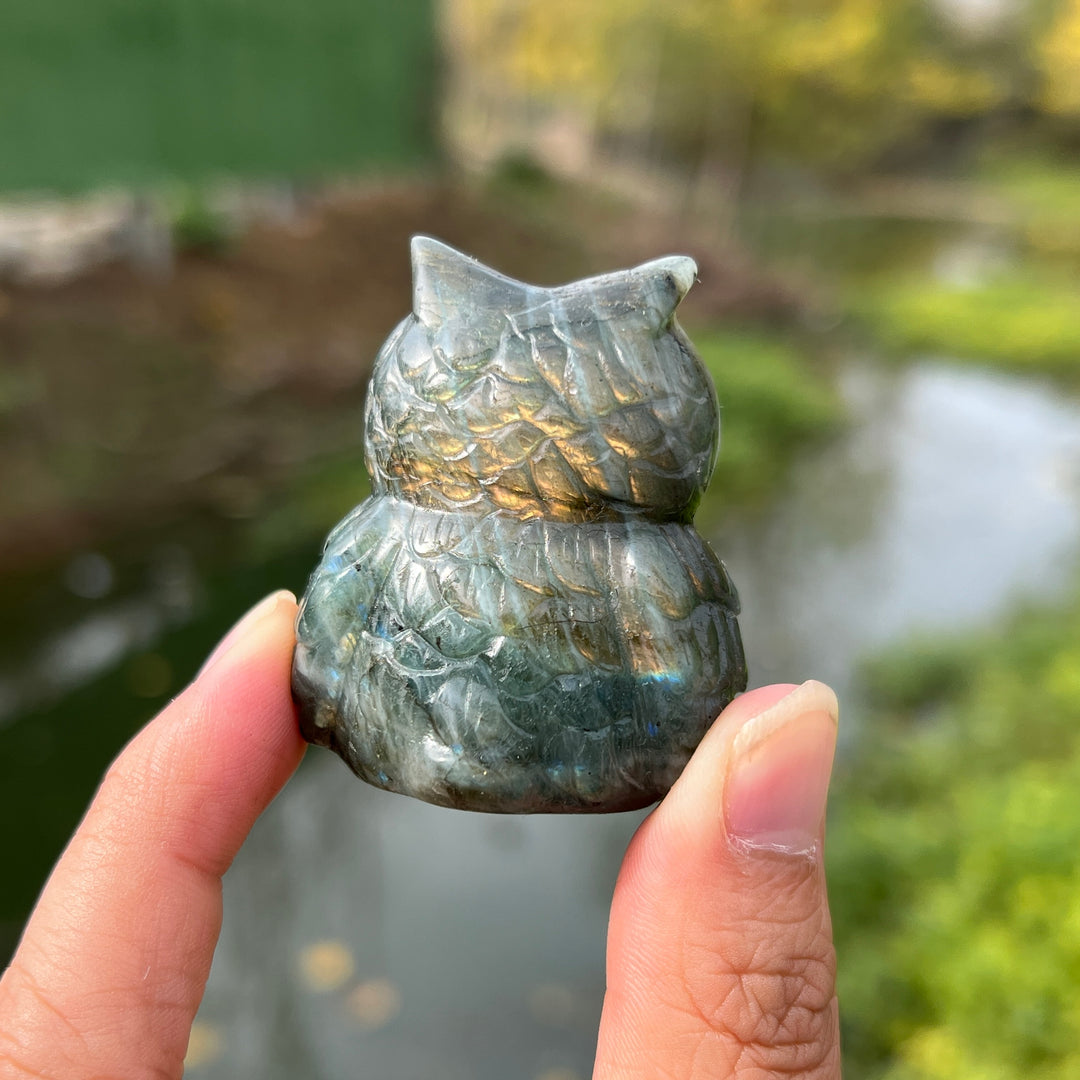 Labradorite Owl Carving