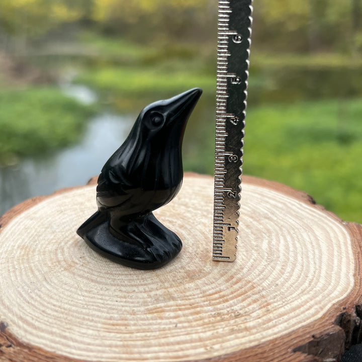 Obsidian Crow Carving