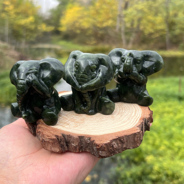 Xiuyan Jade Elephant Carving